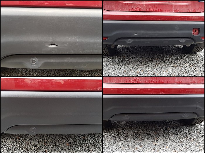 plastic bumper before and after