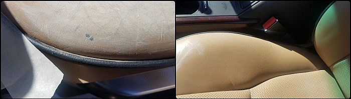 repaired leather seat