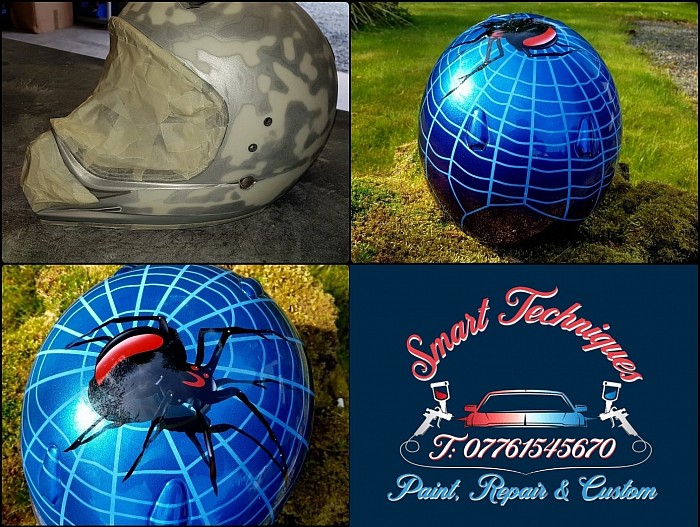 custom spiders web helmet paint